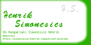 henrik simoncsics business card